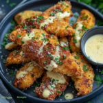 Diese knusprigen Hähnchenfilets mit Knoblauch und Parmesan