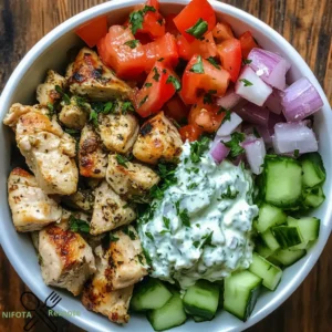 Griechischer Hähnchen-Tzatziki Bowl