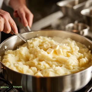 Knoblauch-Butter-Steakbissen mit Kartoffelpüree