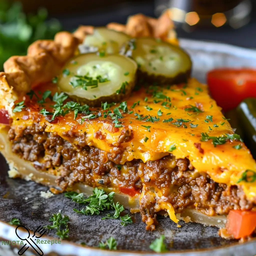 Köstlicher Cheeseburger-Kuchen im Pioneer-Stil