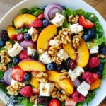 Sommerlicher Frucht-Feta-Salat mit Walnüssen