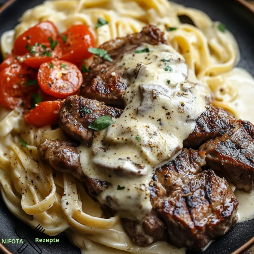 Toskana-Steak mit Gorgonzola-Alfredo-Fusion