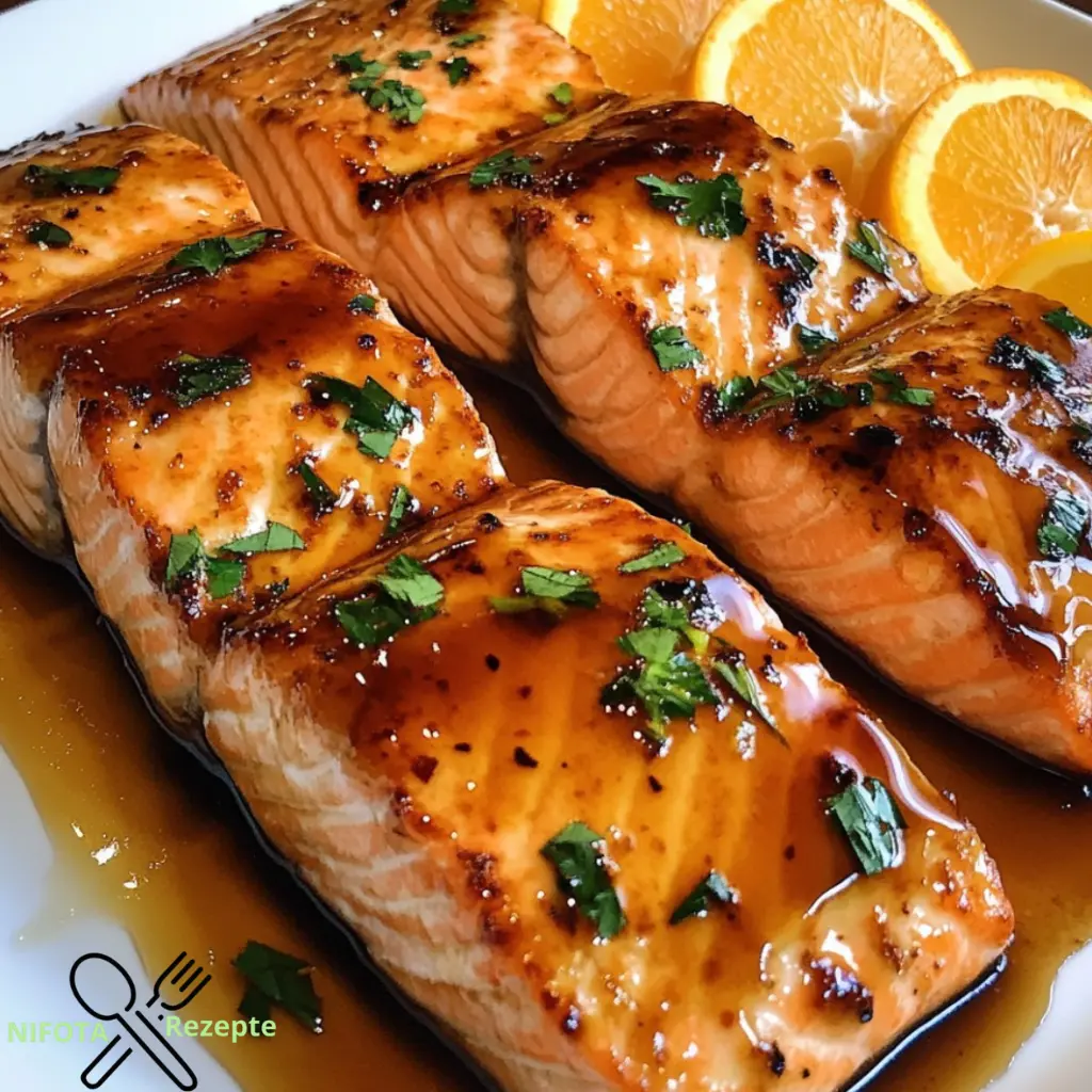 Honig-Orange Glasierter Lachs