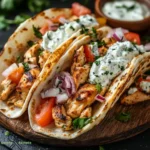 Mediterrane Hähnchen-Gyros mit cremigem Feta-Tzatziki