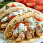 Mediterrane Hähnchen-Gyros mit cremigem Feta-Tzatziki