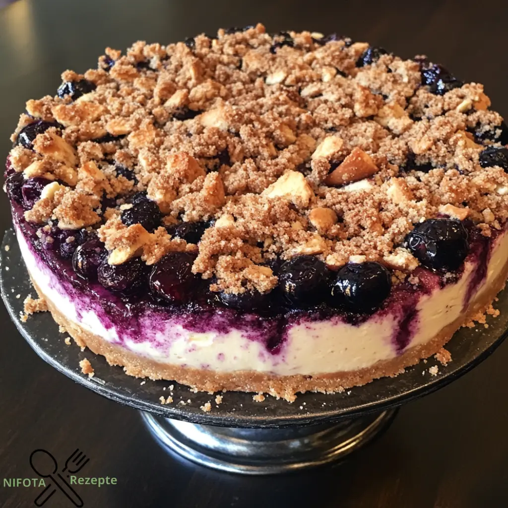 blaubeer käsekuchen mit streusel