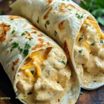 Saftige Hähnchen-Wraps mit Knoblauch und Käse