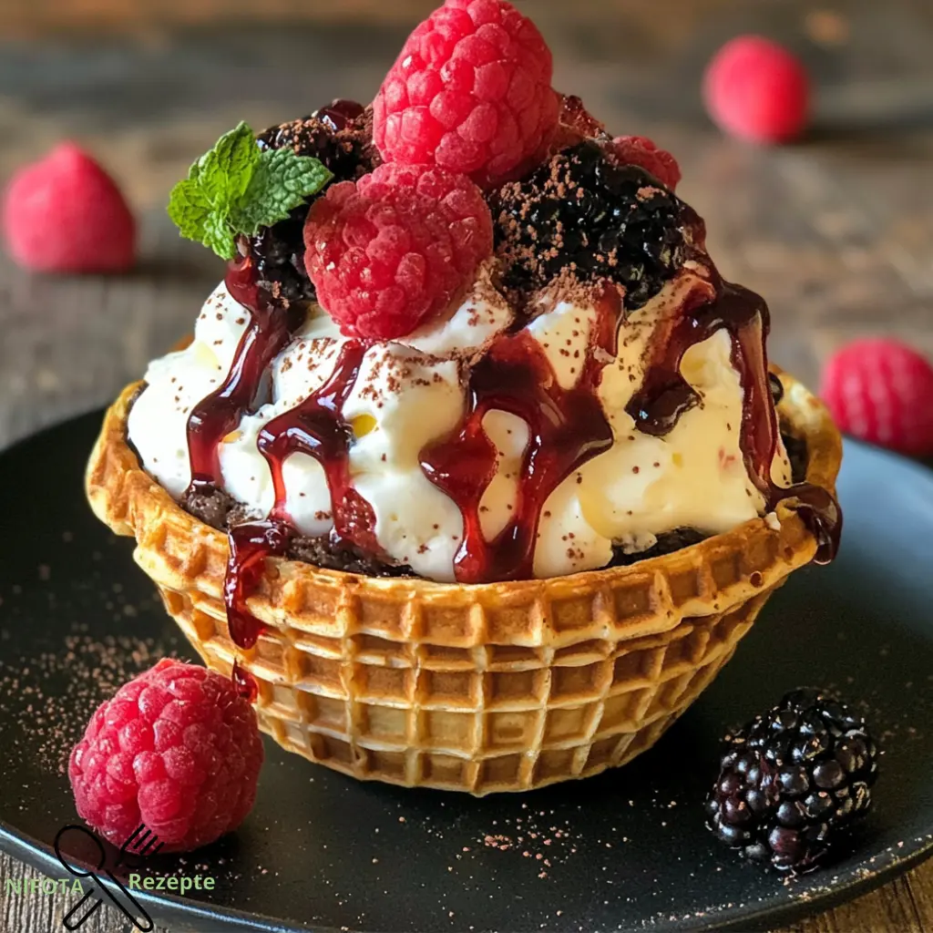 käsekuchen im waffelbecher