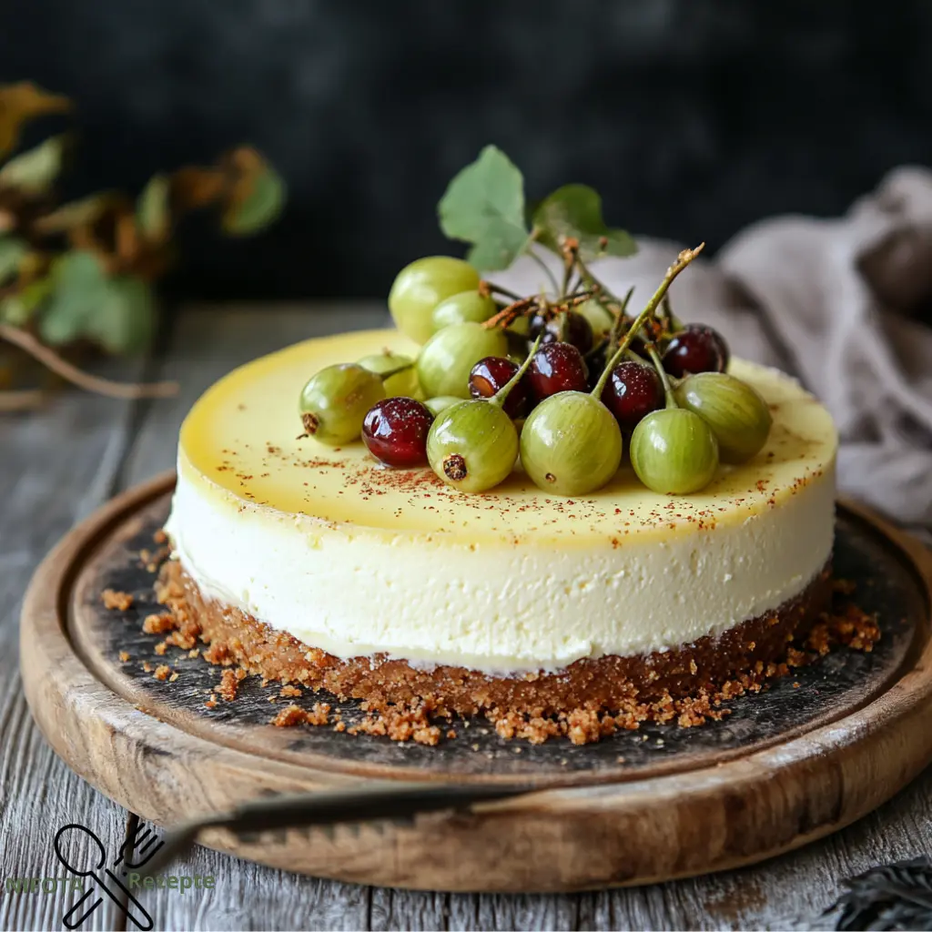 käsekuchen mit stachelbeeren