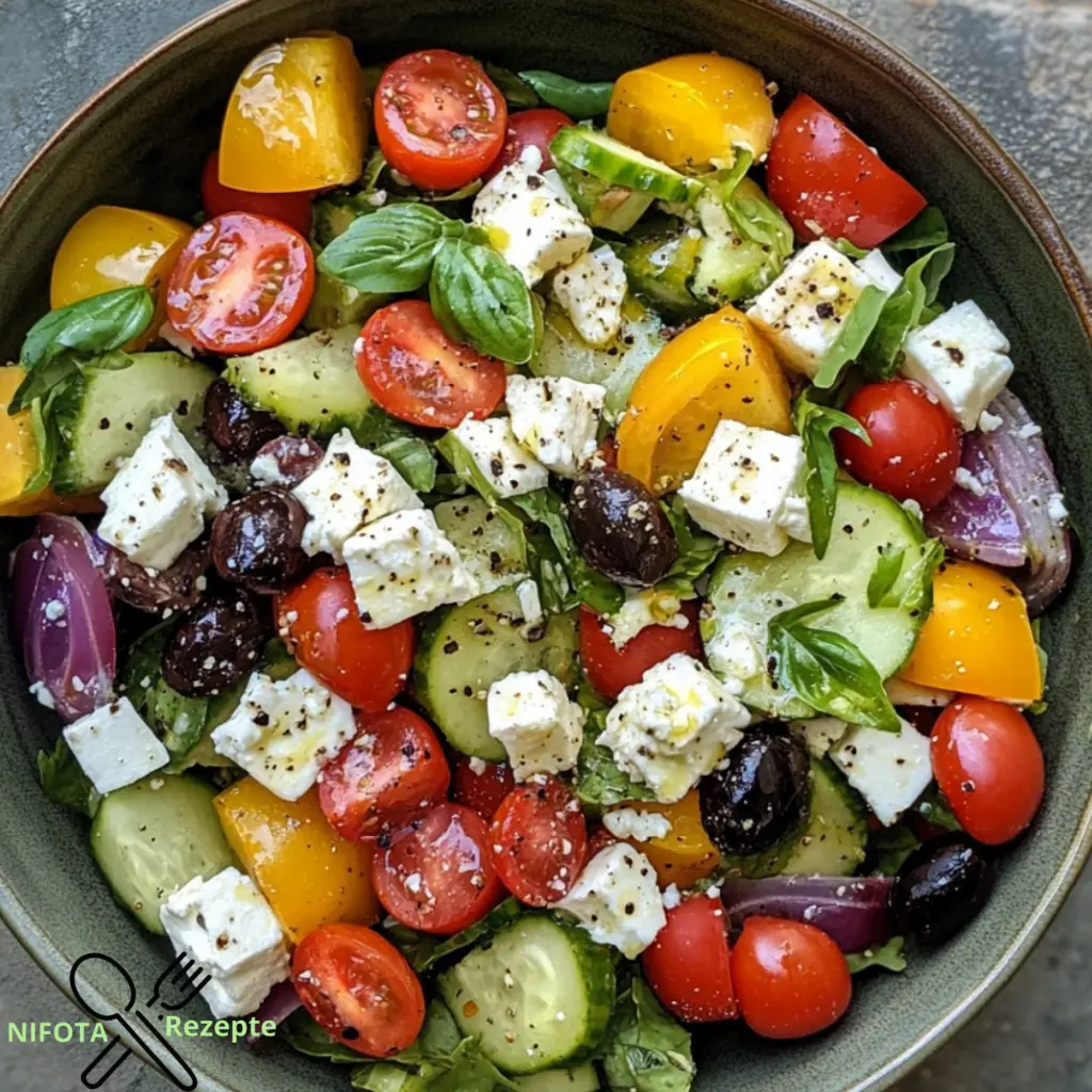 Frischer Griechischer Bauernsalat mit Feta