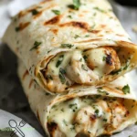 Käse-Knoblauch-Hühnchen-Wraps