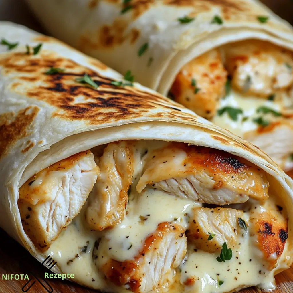 Knoblauch-Hähnchen-Wraps