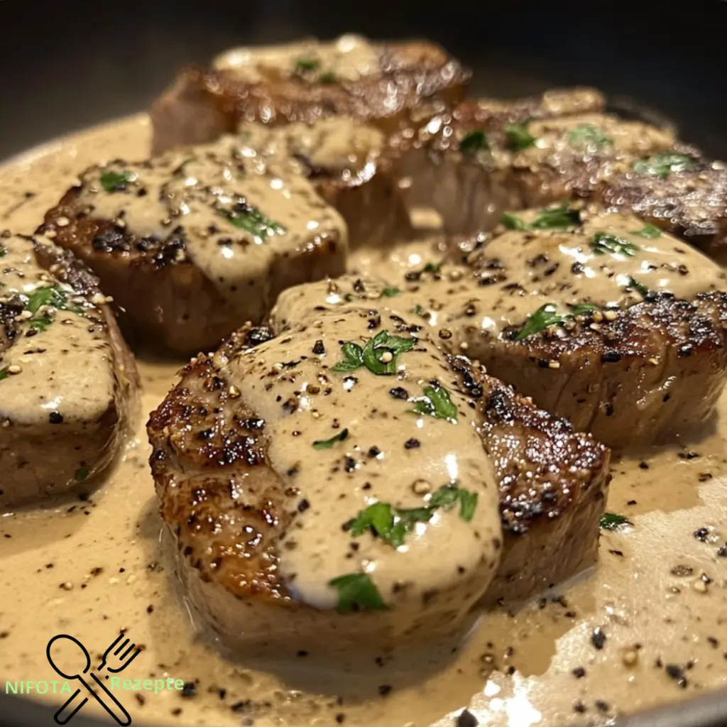 Dieses elegante Gericht vereint die Aromen von zartem Rindfleisch und würzigem Pfeffer