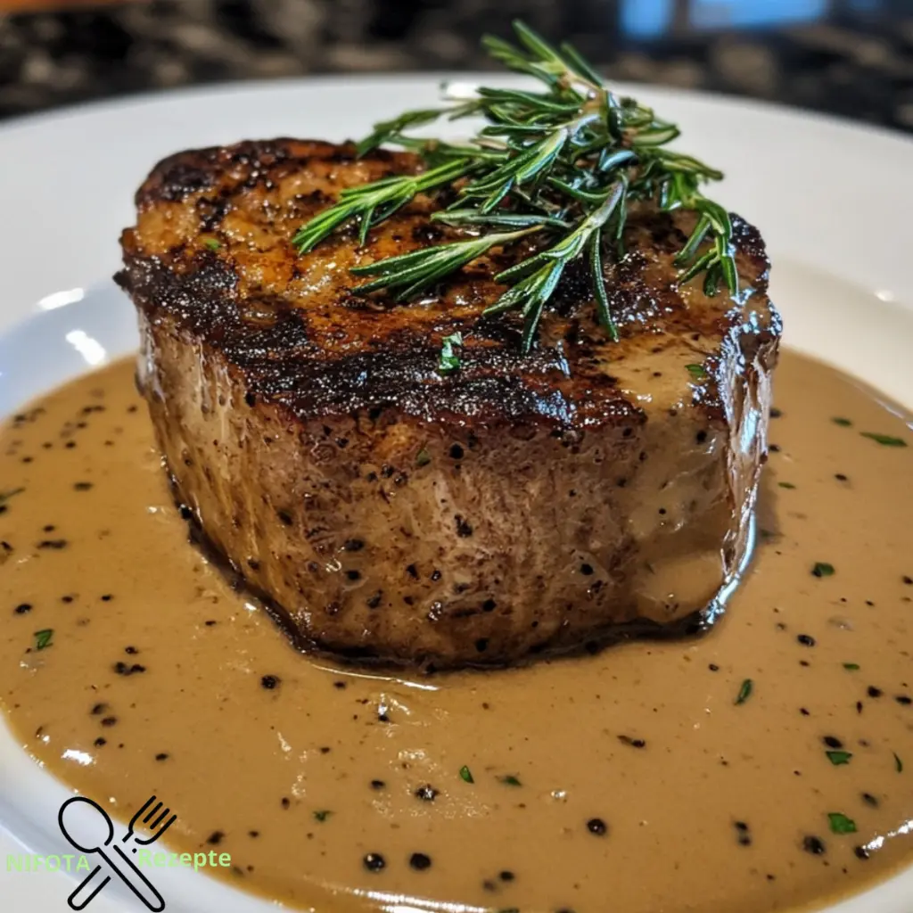 Saftiges Filet Mignon mit Brandy-Pfeffer-Sauce