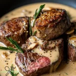 Saftiges Rinderfilet in einer samtigen Cognac-Sahnesauce