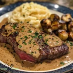 Zartes Rindersteak in aromatischer Diane-Soße