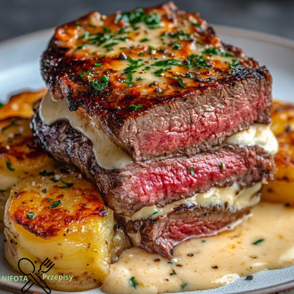 Ribeye-Steak mit käsigen Auflaufkartoffeln genießen!