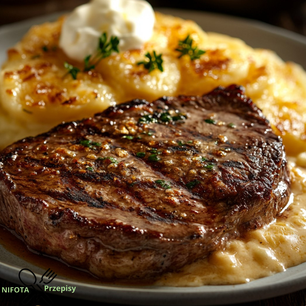 Ribeye-Steak mit käsigen Auflaufkartoffeln genießen!