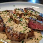 Zartes Steak in einer geheimnisvollen Bourbon-Knoblauch-Cremesauce