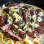 Zartes Steak trifft auf cremige Gorgonzola-Alfredo-Soße lecker!