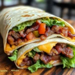 Käse-Bacon-Burger-Wraps