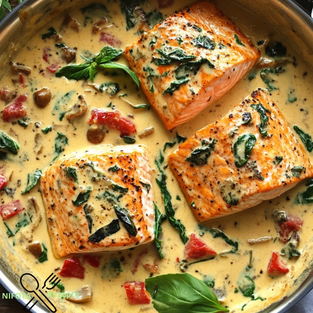 Toskanischer Lachs in cremiger Kokosmilchsauce (milchfrei)