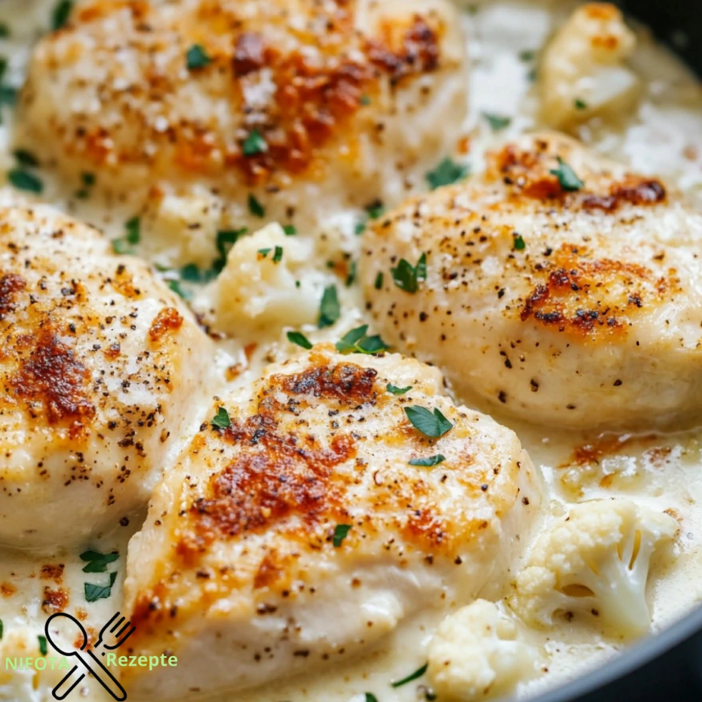 Cremiger Hähnchen- und Blumenkohlauflauf für jeden Tag.