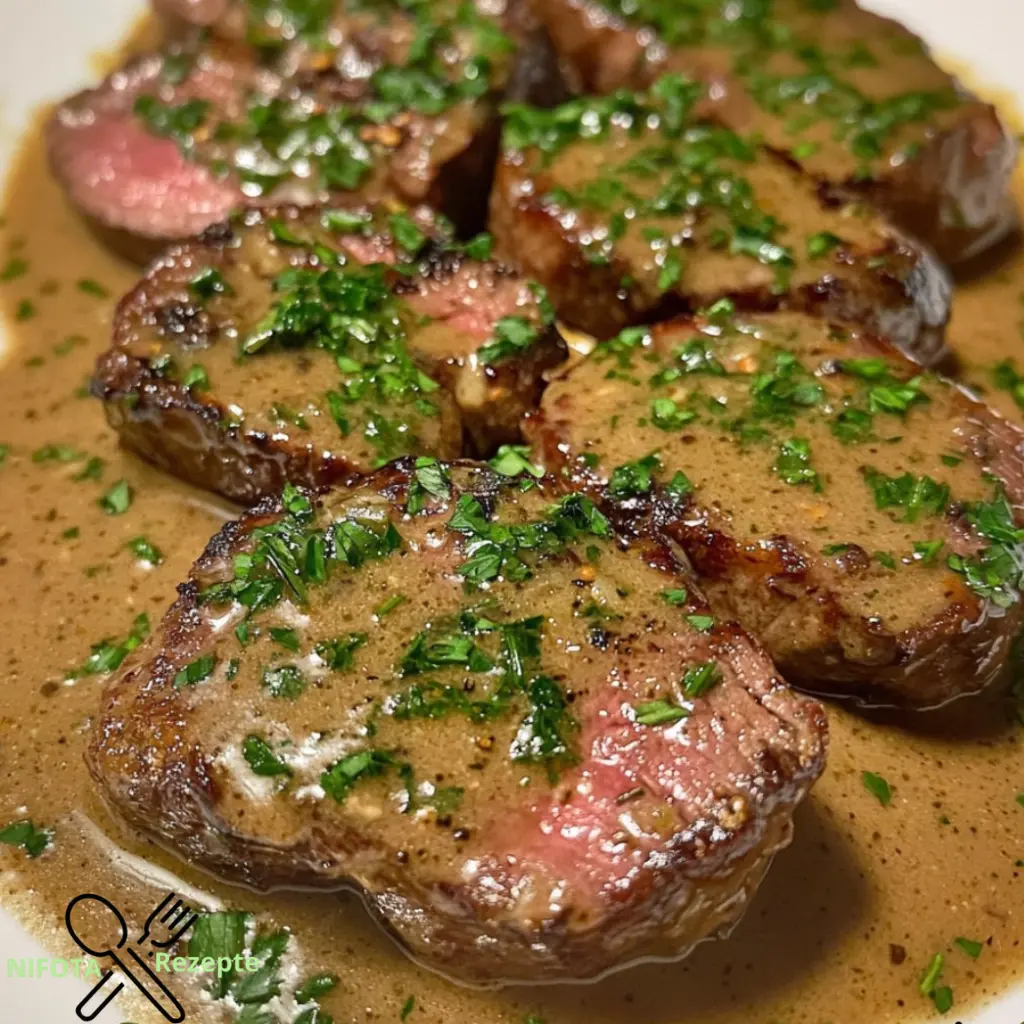 Steak Diane mit cremiger Sauce einfach zubereiten.