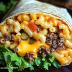 Beef-Mac und Käse-Burger-Wrap einfach zubereiten.