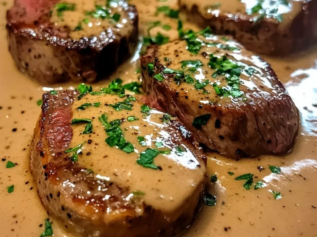 Flambiertes Cognac Steak Diane