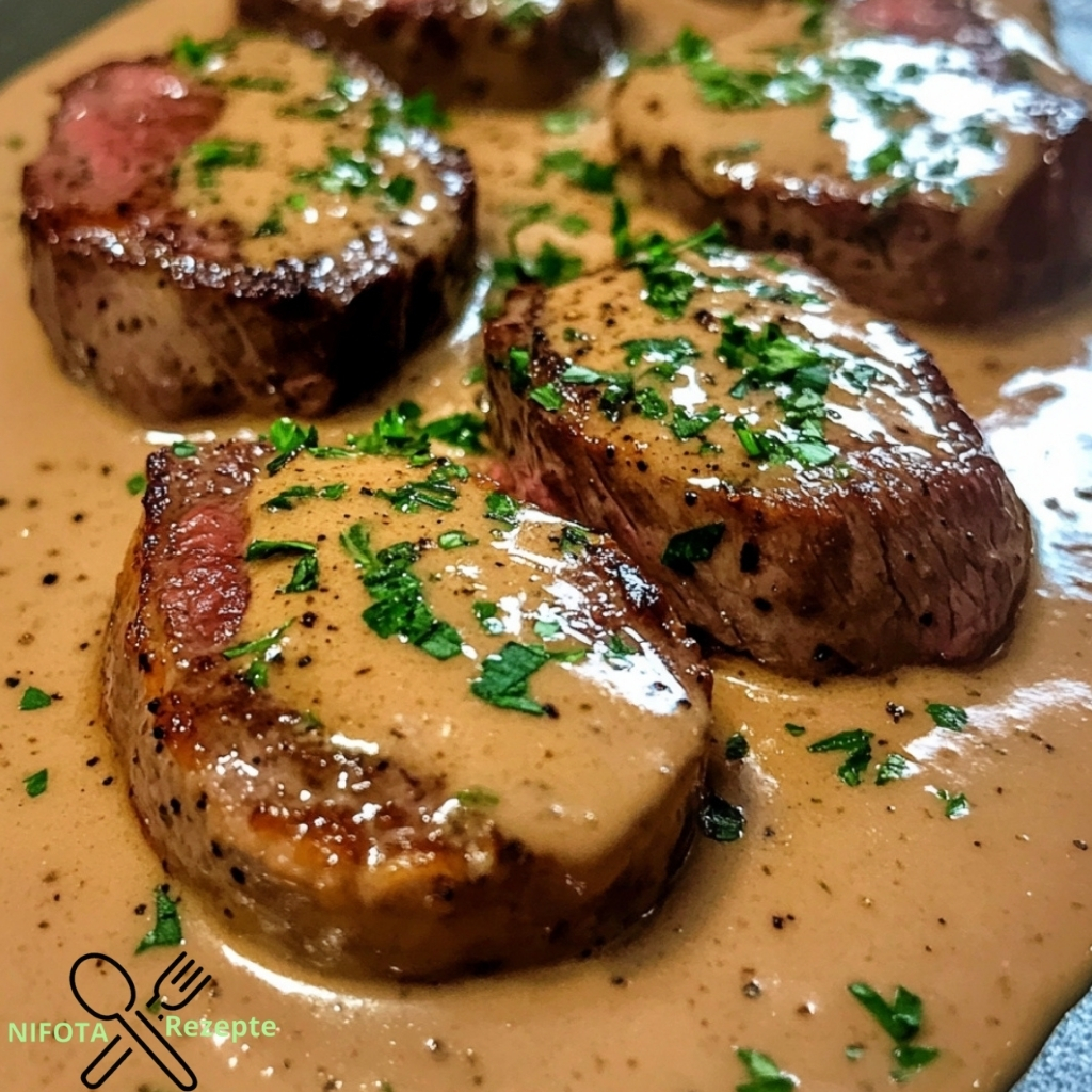 Flambiertes Cognac Steak Diane