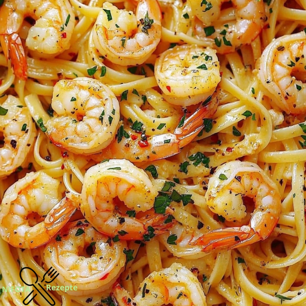 Garnelen Scampi mit Linguine