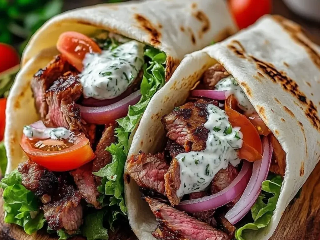 Griechisches Gyros mit Tzatziki-Sauce