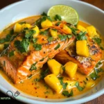 Kokosnuss-Curry-Lachs mit Mango