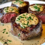 Filet Mignon mit cremiger Parmesan-Senf-Sauce genießen.